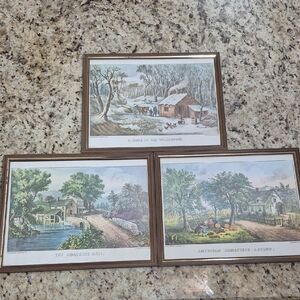 Set of Three Framed Vintage Prints